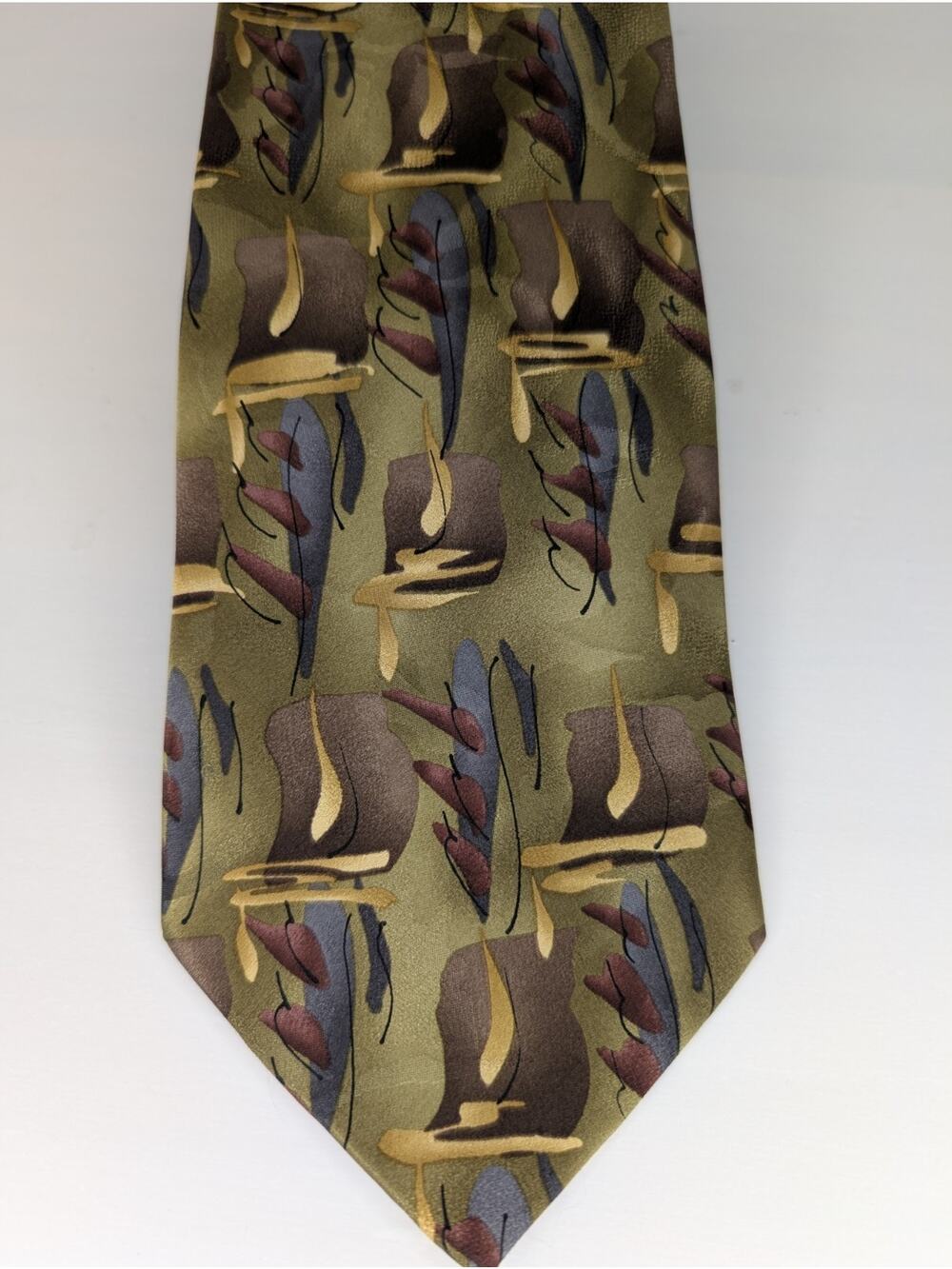 Vintage Jerry J. Garcia Warthog Glasses Silk Tie Collection 40 Green Brown